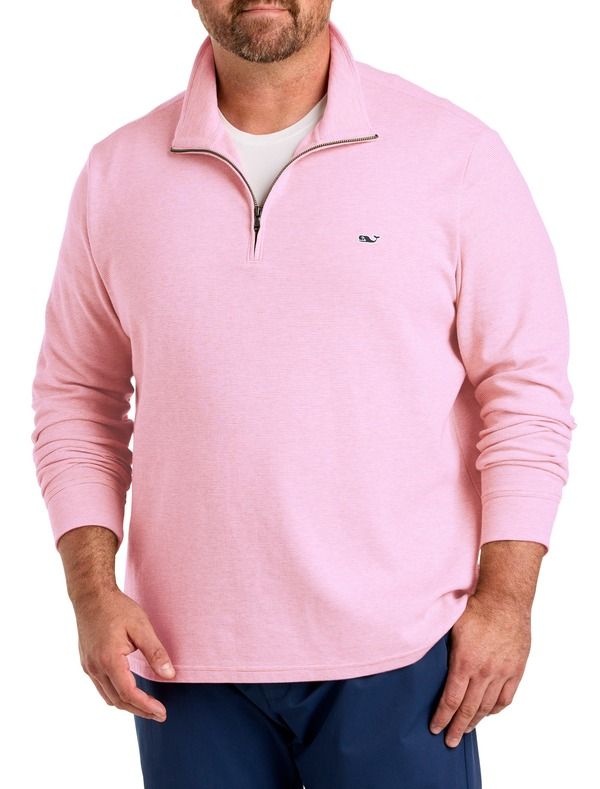 ヴァインヤードヴァインズ メンズ アウター パーカー・スウェットール vineyard vines Big Tall Saltwater 14Zipullover Pink Cloud Solid ピ