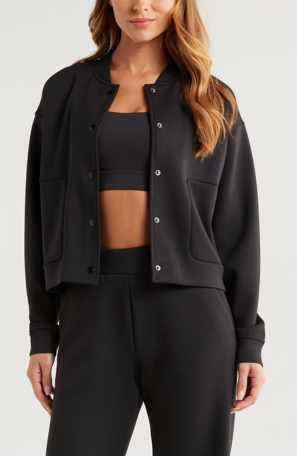 ゼラ レディース アウター ジャケット・ブルゾン Zella Ultra Luxe Snap Front Jacket Black ブラック 14,220円