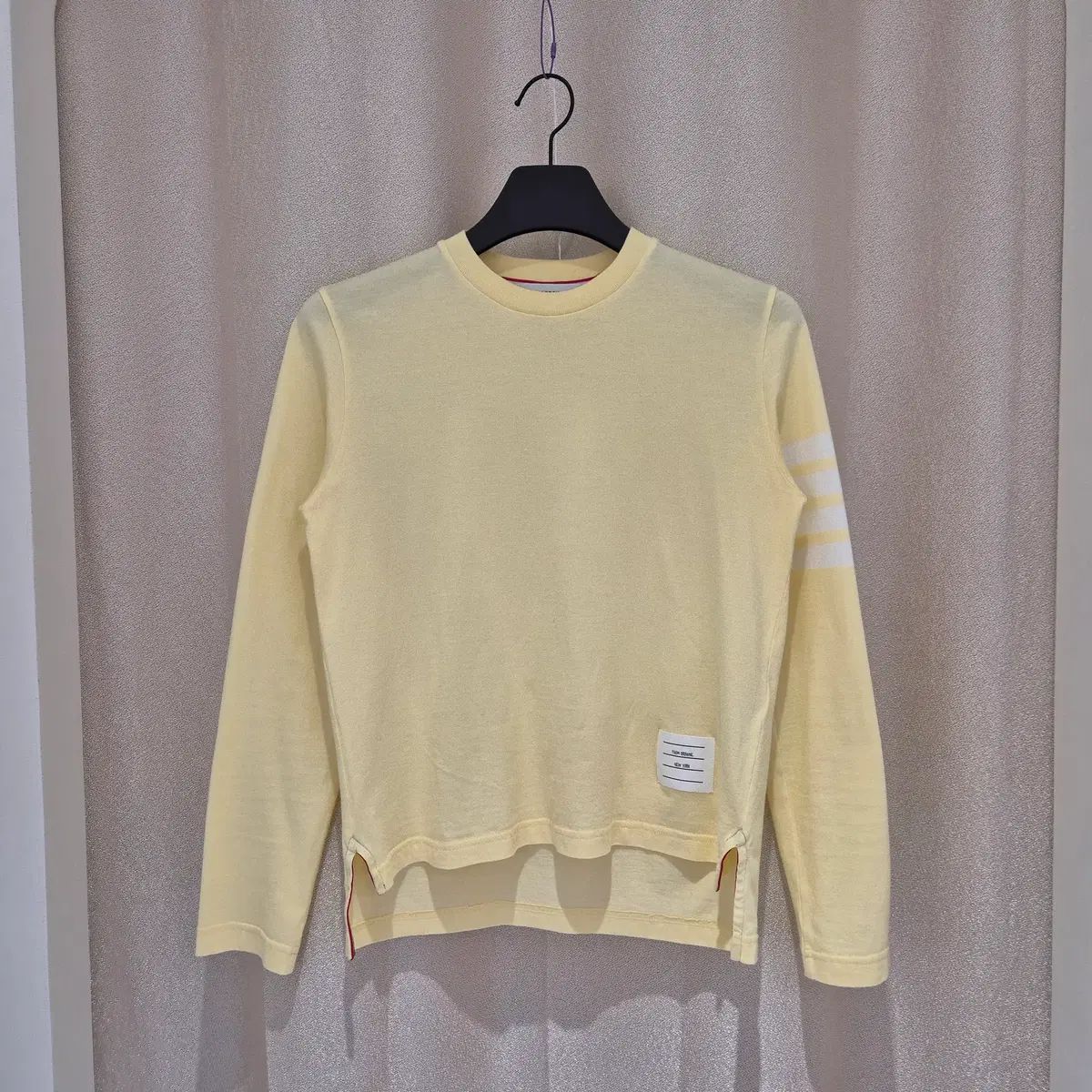 トムブラウン ジャージ 斜めボーダー ロングスリーブ Tシャツ イエロー