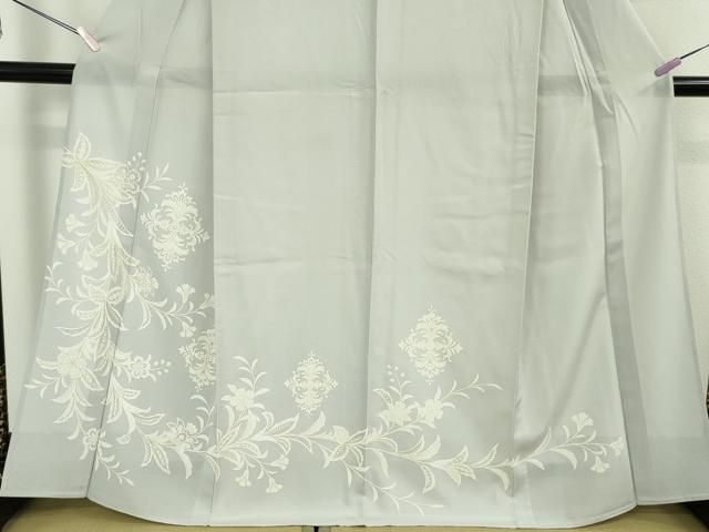 平和屋本店＊極上 夏物 訪問着 絽 更紗花文 乳白色地 金彩 逸品