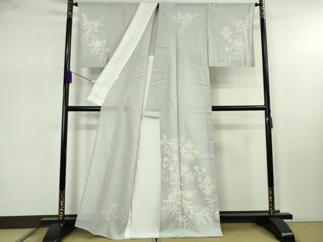 平和屋本店＊極上 夏物 訪問着 絽 更紗花文 乳白色地 金彩 逸品