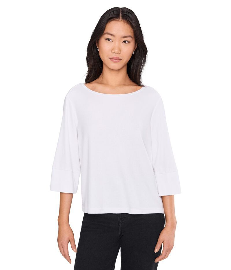 マイケルスターズ レディース トップス シャツ Michael Stars Rosalynn Wide Sleeve Boatneck Top White ホワイト