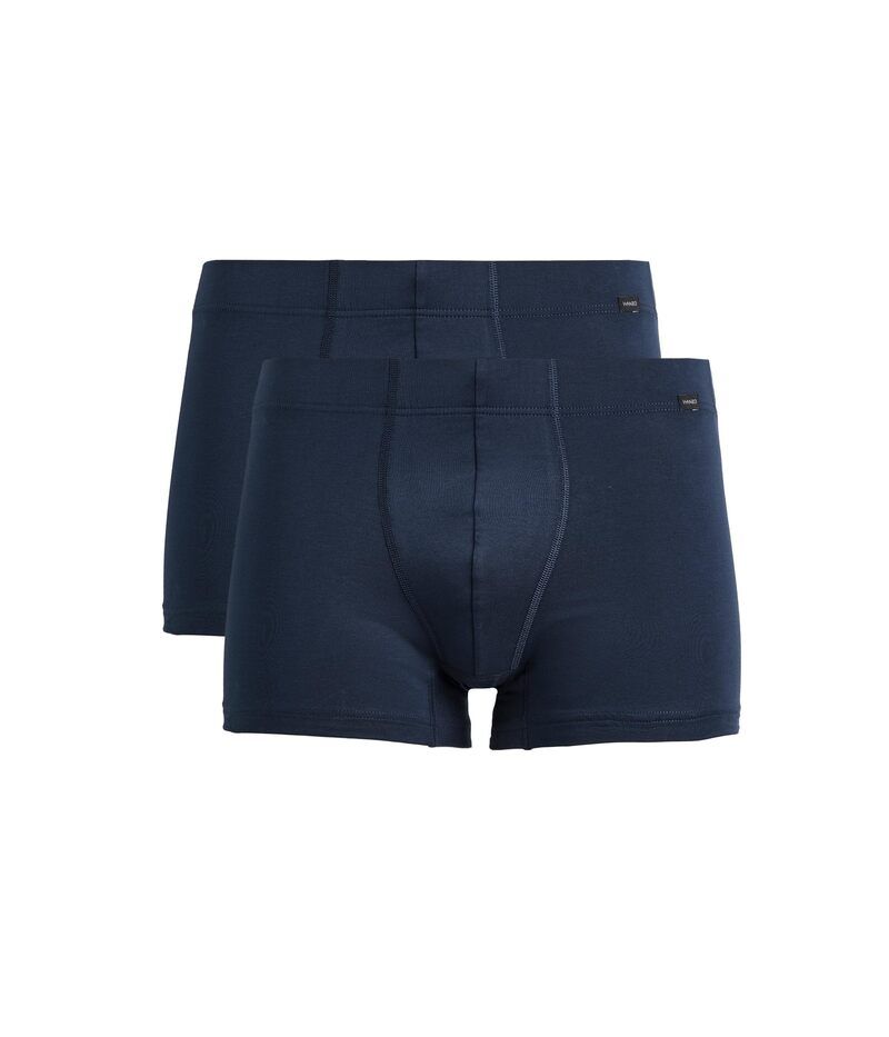 ハンロ メンズ アンダーウェア ボクサーパンツ コットン Hanro Cotton Essentials 2 Pack Boxer Brief WCovered Waistbandeep NavyDe