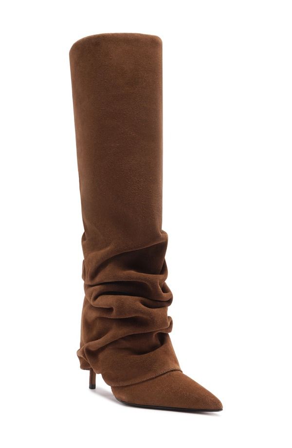 シュッツ レディース シューズ ブーツ・レインブーツ Schutz Mikki Up Cloak Pointed Toe Knee High Boot Pecan Brown ブラウン