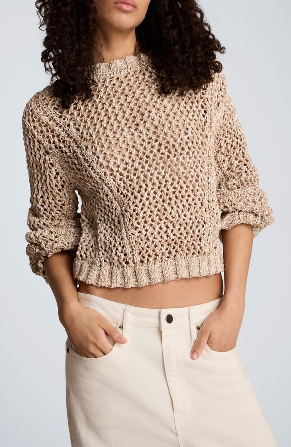 ケネスコール レディース アウター パーカー・スウェット セーター コットン Kenneth Cole Two Tone Open Stitch Cotton Blend Sweater Taupe 27,936円
