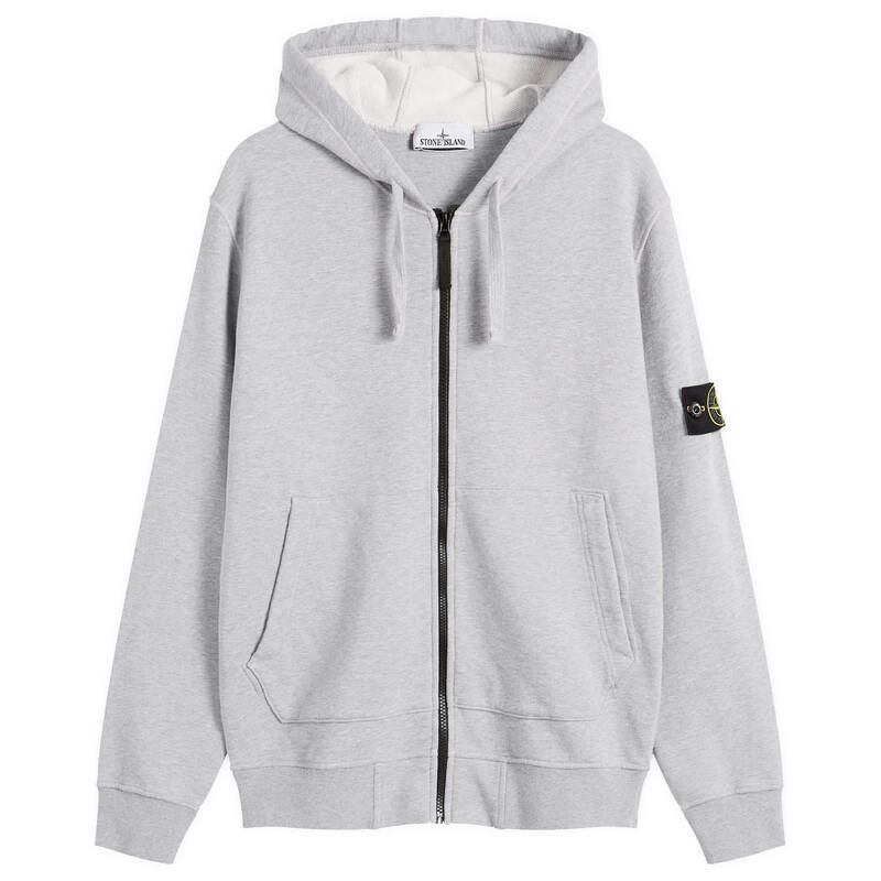 ストーンアイランド メンズ アウター パーカー・スウェット Stone Island Garment Dyed Zip Hoodie Melange Grey グレー