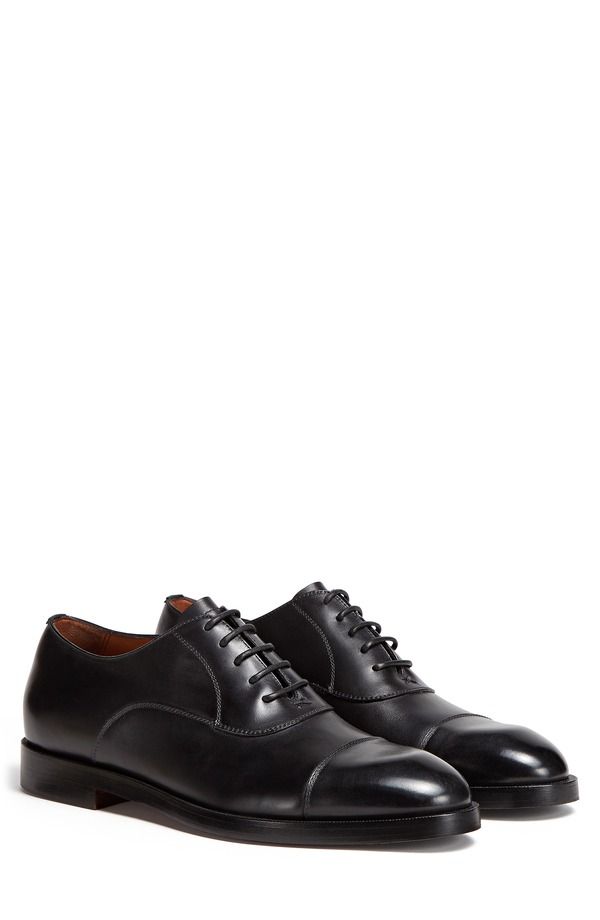 ゼニア メンズ シューズ オックスフォード キャップ ZEGNA Torino Cap Toe Oxford Black ブラック