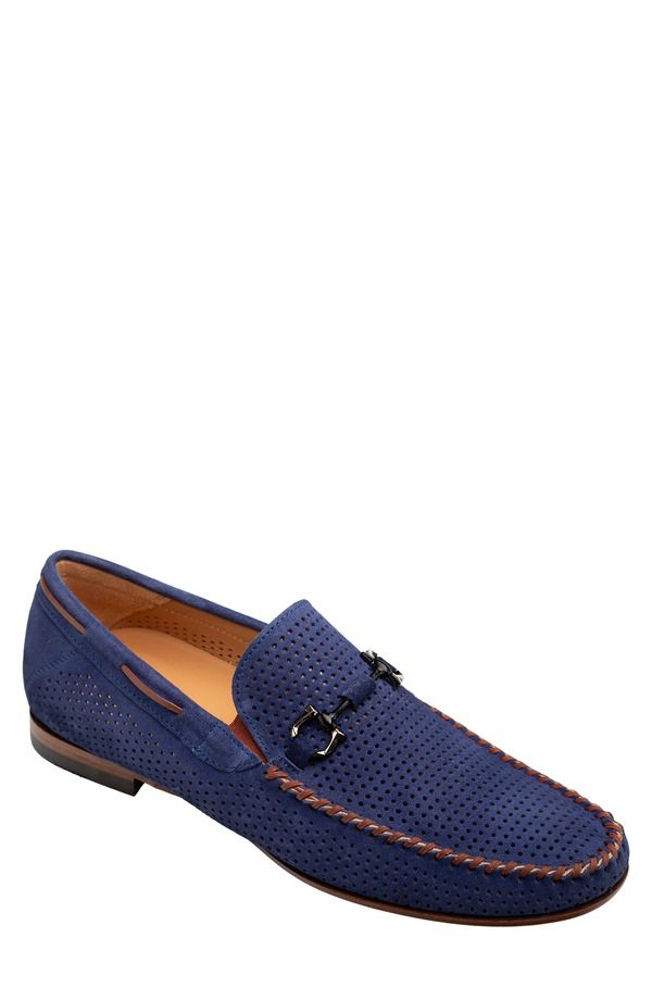 メズラン メンズ シューズ スリッポン・ローファー スエード Mezlan Tarraco Perforated Suede Bit Loafer Blue ブルー 64,790円