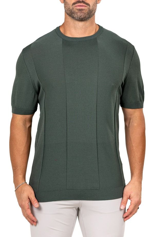 マセオ メンズ トップス シャツ クルーネック Maceoo Marthy Green Crewneck Green グリーン