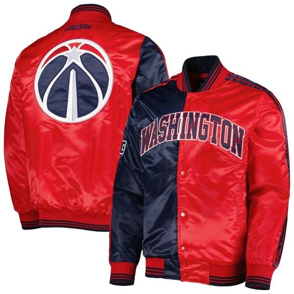 スターター メンズ アウター ジャケット・ブルゾン サテン Menstarter NavyRed Washington Wizards Fast Break Satin FullSnap Jacket 32,370円