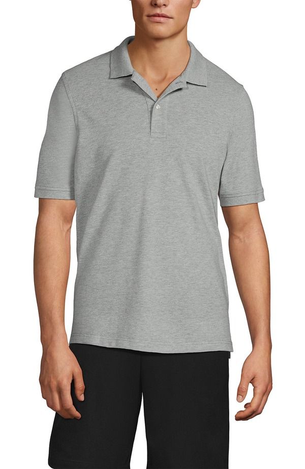 ランズエンド メンズ トップス ポロシャツ メッシュ Lands End School Uniform Young Short Sleeve Mesh Polo Shirt Gray Heather