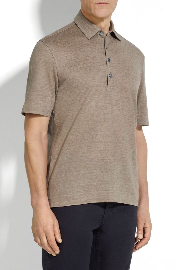 ゼニア メンズ トップス ポロシャツ リネン ZEGNA Linen Polo Med Beige ベージュ 147,400円