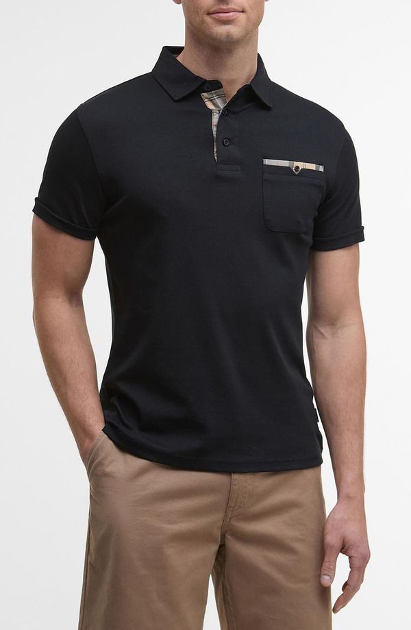 バブアー メンズ トップス ポロシャツ Barbour Corpatch Polo Black ブラック 14,950円