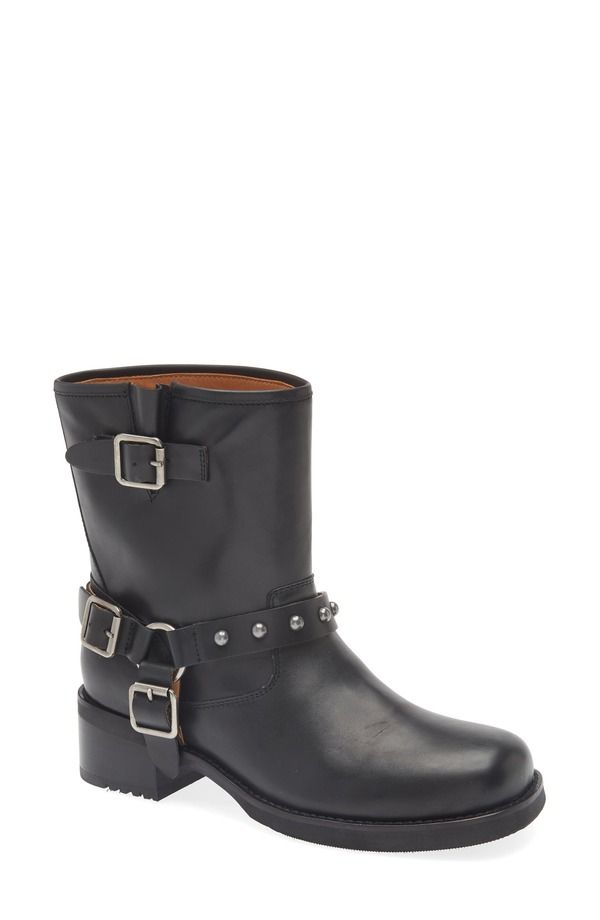 ショコラブルー レディース シューズ ブーツ・レインブーツ Chocolat Blu Joss Moto Bootie Black Leather ブラック