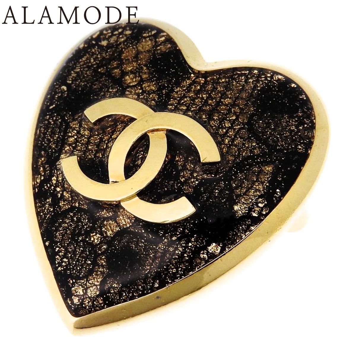 CHANEL(シャネル) ココマーク ハートブローチ メタル(GP) ブローチ