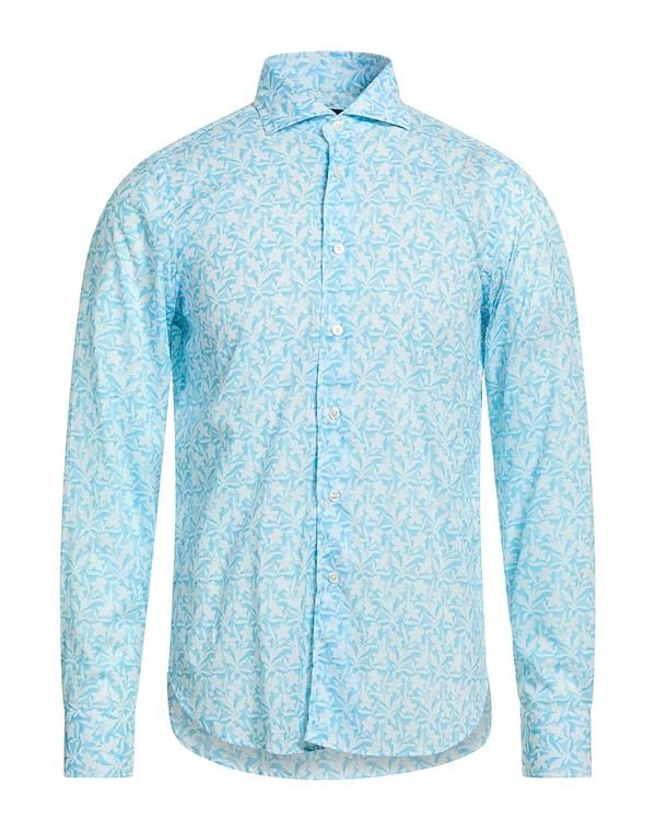 フェデーリ メンズ トップス シャツ FEDELI 柄入りシャツ Light Blue ブルー