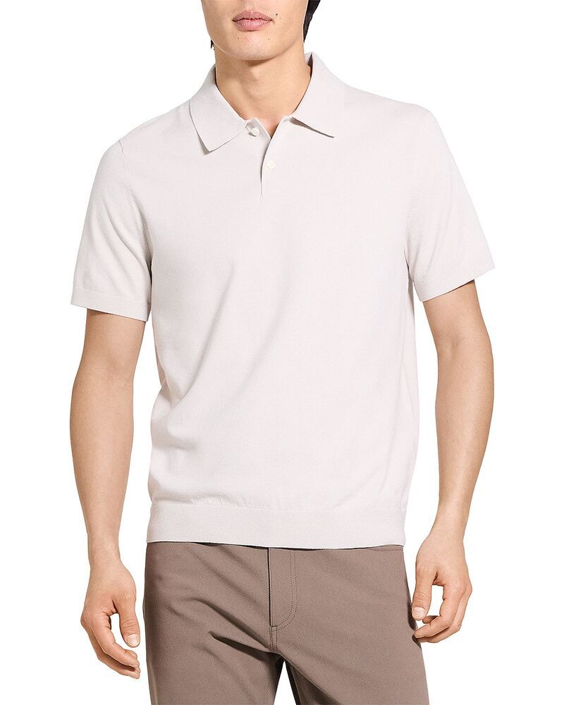 セオリー メンズ トップス ポロシャツ Theory Soris Polo in Light Bilen Silver Cloud シルバー