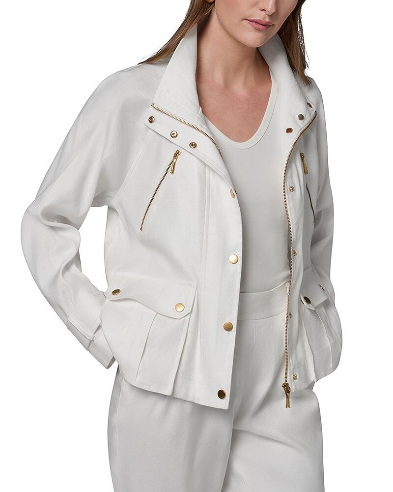 ダナ キャラン ニューヨーク レディース アウター ジャケット・ブルゾン Donna Karanew York Patch Pocket Zip Jacket Cream クリーム