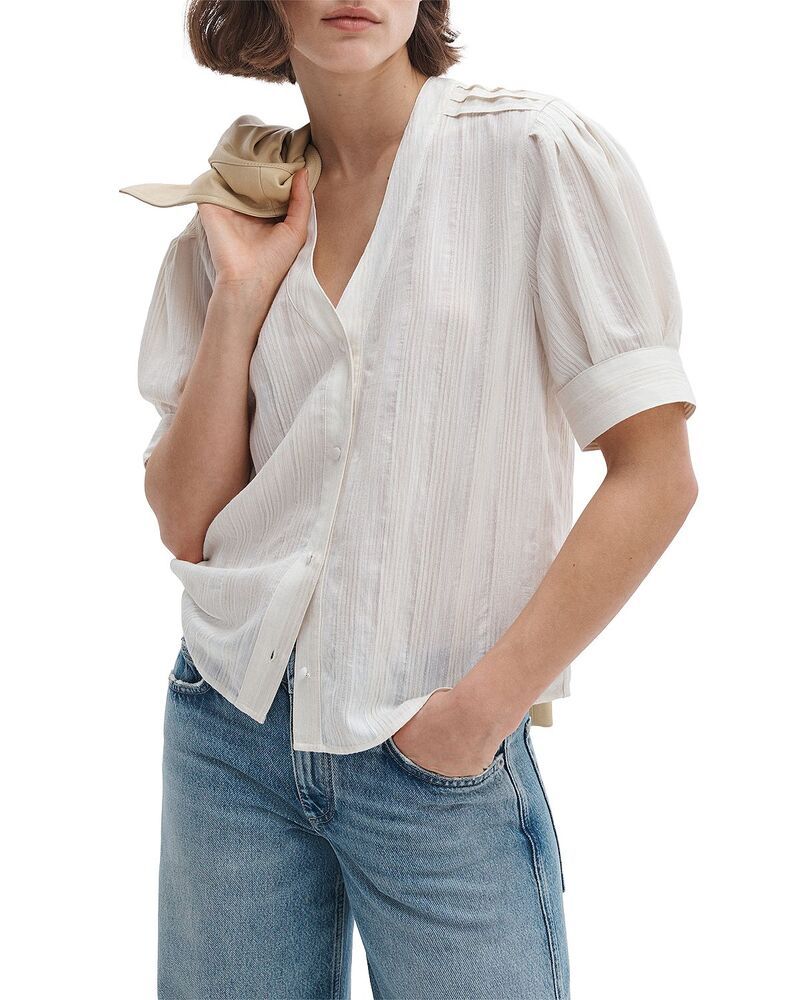 ラグアンドボーン レディース トップス シャツ rag bone Taylor Short Sleeve Shirt Ivory アイボリー