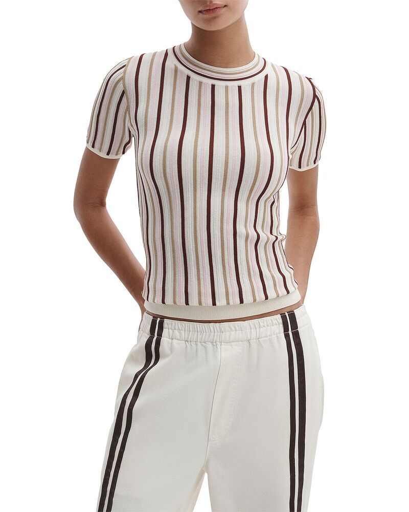 ラグアンドボーン レディース アウター ニット・セーター クルーネック rag bone Victoria Short Sleeve Crewneck Sweater Pink Multi ピンク