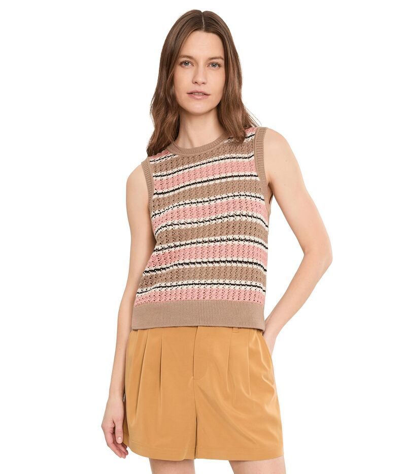 バーレイ レディース アウター ニット・セーター Varley Deeley Stripe Stitch Tank Warm TaupeMell トープ