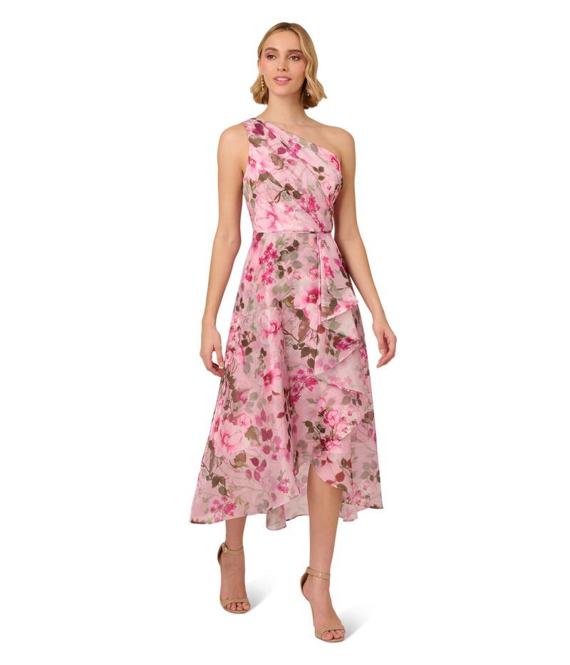 アドリアナ パペル レディース トップス ワンピース プリント Adrianna Papell Printed HighLow Dress Pink Multi ピンク