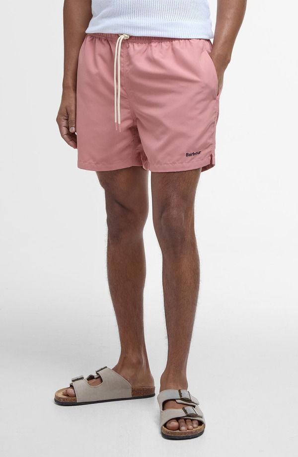 バブアー メンズ 水着 ハーフパンツ・ショーツ ロゴ Barbour Staple Logo Swim Trunks Pink Clay ピンク