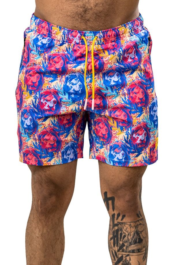 マセオ メンズ 水着 ハーフパンツ・ショーツ プリント Maceoo Swimarthyr Print Swim Trunks Red レッド