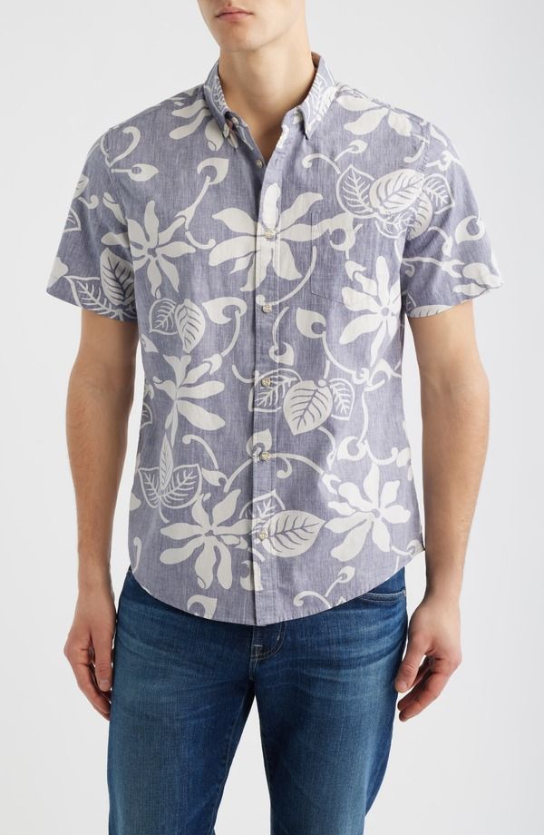 レインスプーナー メンズ トップス シャツ フラワー柄 コットン ダウン フラワー Reyn Spooner Tiare Pareau Floral Cotton ButtonDown Shirt C