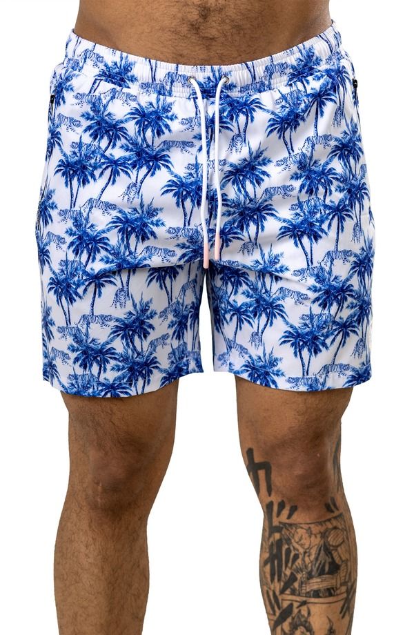 マセオ メンズ 水着 ハーフパンツ・ショーツ プリント Maceoo Swimarthyr Print Swim Trunks Blue ブルー