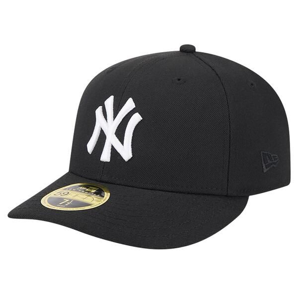 ニューエラ メンズ アクセサリー 帽子 Mens New Era Black New York Yankees Low Profile 59FIFTY Fitted Hat Black ブラック