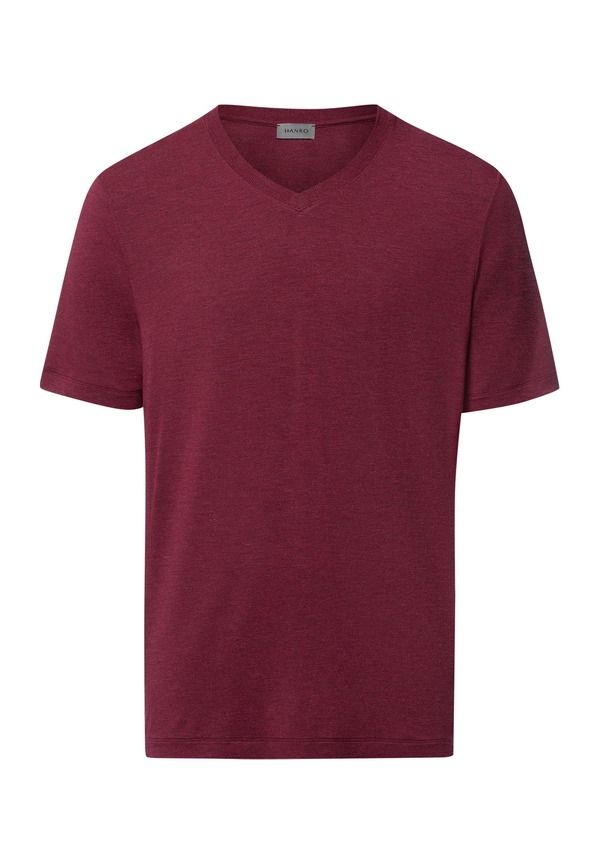 ハンロ メンズ トップス Tシャツ Vネック Hanro Casualsoft VNeck TShirt Cabernet Melange