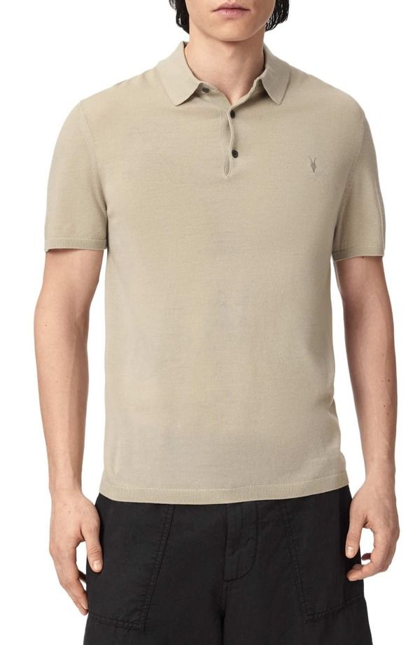 オールセインツ メンズ トップス ポロシャツ ウール AllSaints Mode Merino Wool Polo Powdered Green グリーン 33,020円