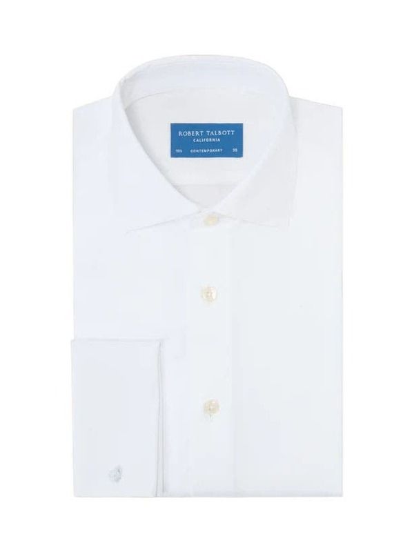 ロバート タルボット メンズ トップス シャツ Robertalbott Reynolds Pique Bib Formal Shirt in Contemporary Fit White ホワイト
