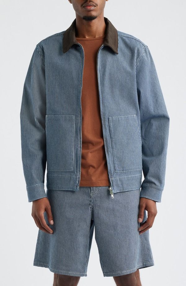 レ ドゥ メンズ アウター ジャケット・ブルゾン Les Deux Robert Stripe Jacket Dark Navy ネイビー