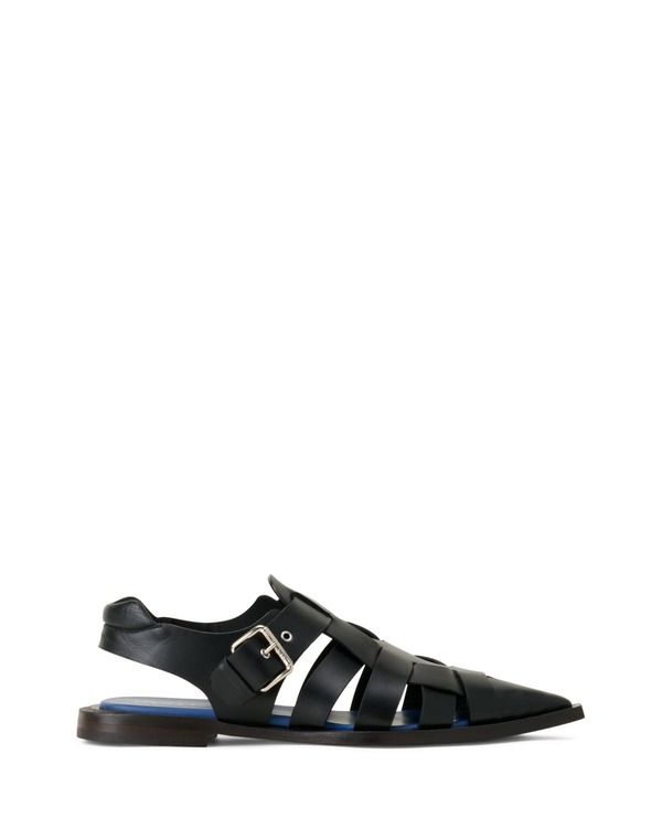 ランバン メンズ シューズ サンダル レザー Lanvin PointedToe Leather Sandals Black ブラック 102,740円