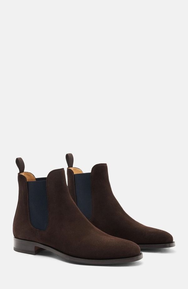 スカロッソ メンズ シューズ ブーツ・レインブーツ チェルシーブーツ チェルシー SCAROSSO Giancarlo Chelsea Boots Brown Suede ブラウン