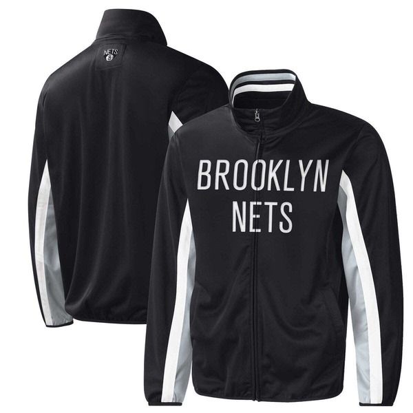 カール バンクス メンズ アウター ジャケット・ブルゾン Mens GIII Sports by Carl Banks Black Brooklynets Contender Wordmark Ful