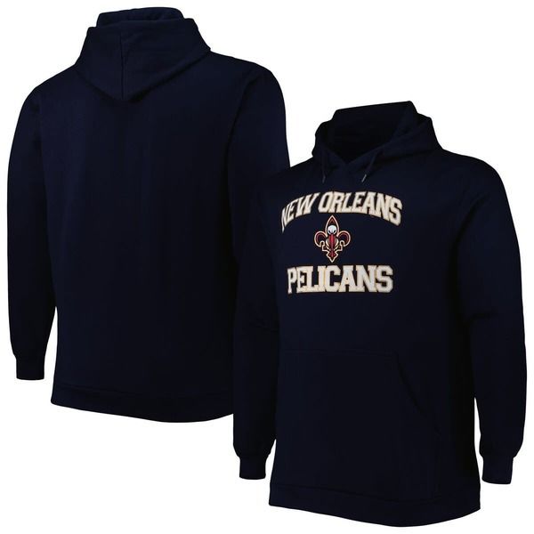 プロファイル メンズ アウター パーカー・スウェットール PROFILE Mens Navy New Orleans Pelicans Big Tall Heart Soul Pullover Hoo