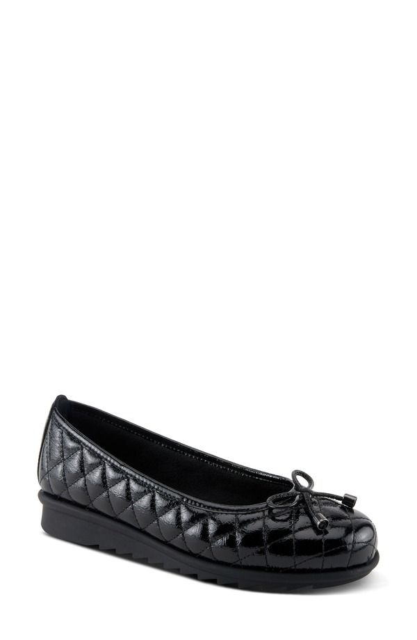 スプリングステップ レディース シューズ スリッポン・ローファー キルティング Spring Step Ballequina Quilted Loafer Black Patent ブラック