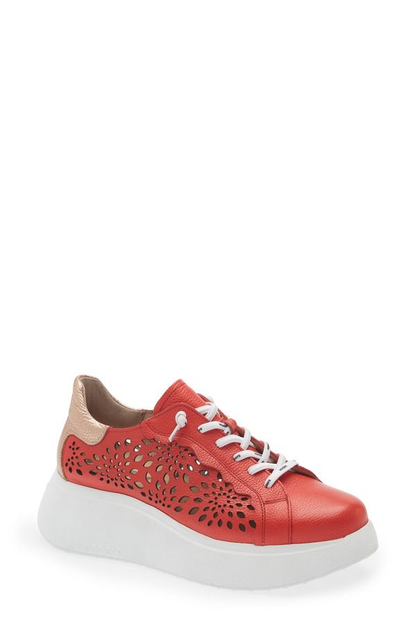 ワンダーズ レディース シューズ スニーカー カットアウト プラットフォーム Wonders Laser Cutout Platform Sneaker Flame Rame 47,880円