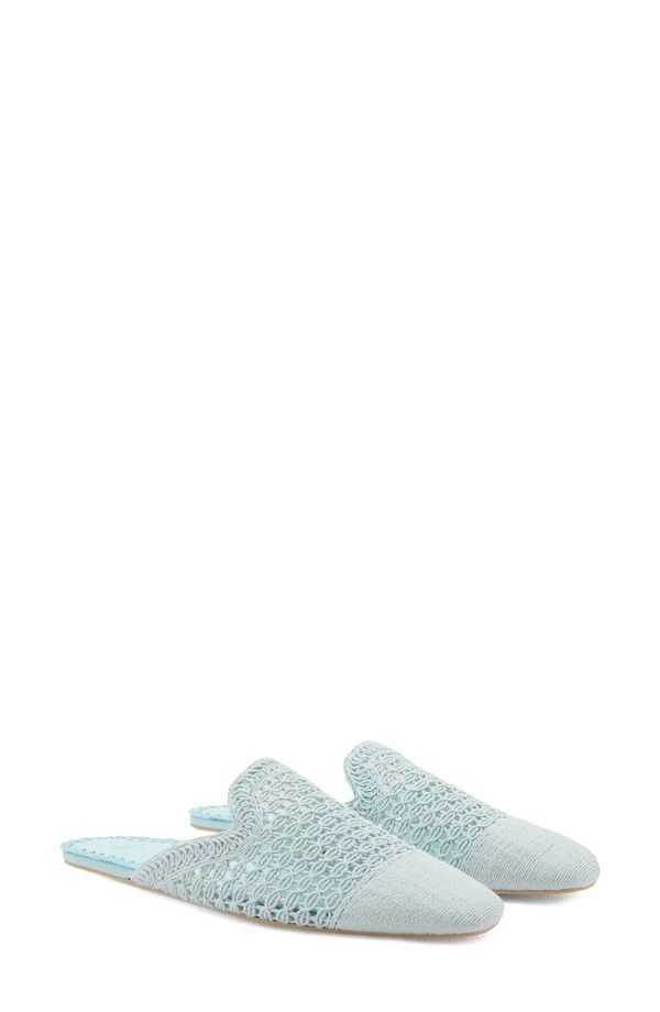 マンゴ レディース シューズ サンダル MANGO Crochet Indoor Mule Slipper Blue ブルー