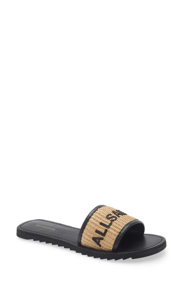 オールセインツ レディース シューズ サンダル AllSaints Hoxton Woven Slide Sandal Black Natural ブラック