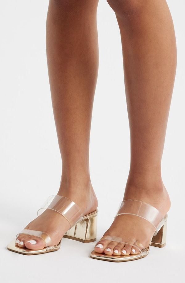 ビーピー レディース シューズ ヒール サンダル BP Lulu Block Heel Slide Sandal Gold Light Metallic ゴールド