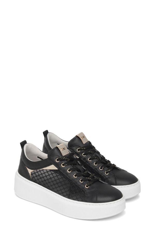 ネーロ ジャルディーニ レディース シューズ スニーカー プラットフォーム メッシュ NeroGiardini Mesh Platform Sneaker Black ブラック