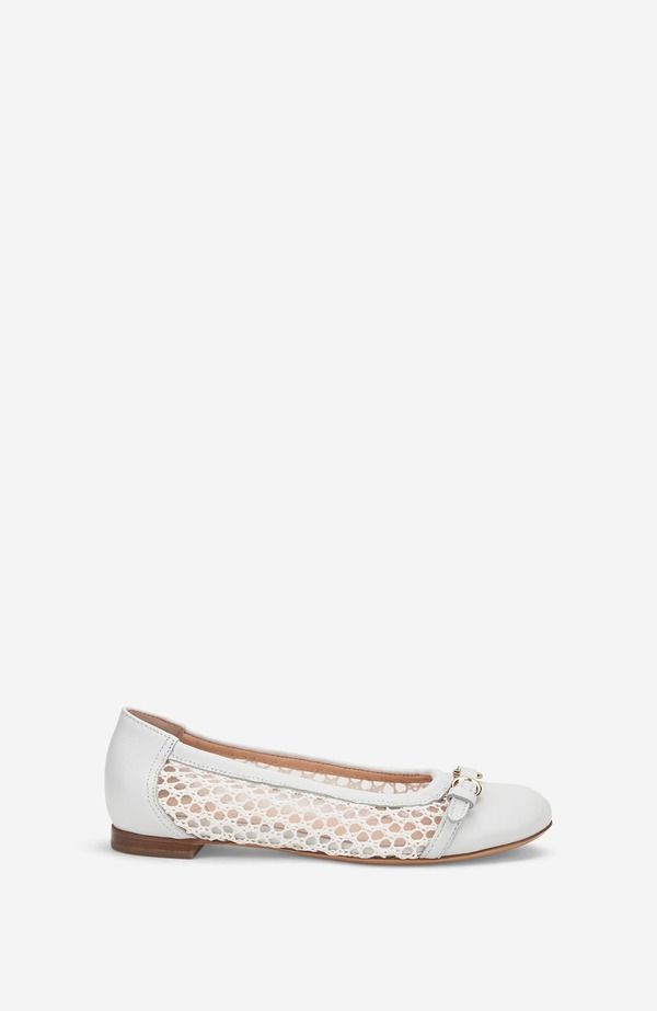 エージーエル レディース シューズ パンプス AGL Monia Ballet Flat White Fabric ホワイト