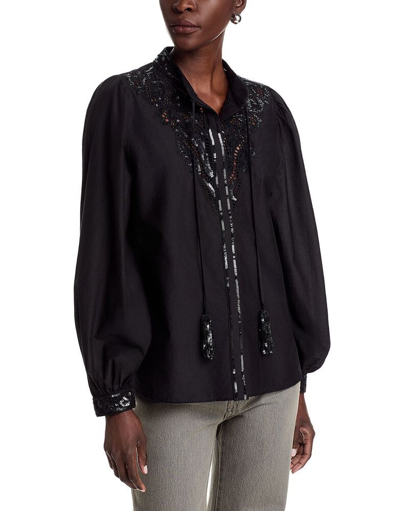 コビーハルペリン レディース トップス シャツ スパンコール 刺繍 ブラウス Kobi Halperin Harper Sequinned Embroidered Blouse Black ブラック 81,290円