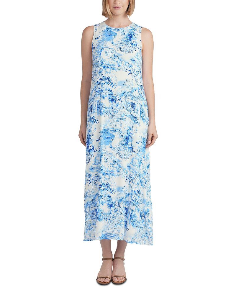 ポイント レディース トップス ワンピース ジョーゼット Point Georgette Column Dress Blue Print ブルー 22,960円