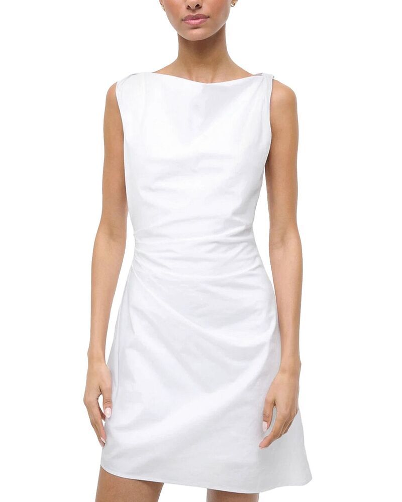 スタウド レディース トップス ワンピース ミニ STAUD Callie Mini Dress White ホワイト