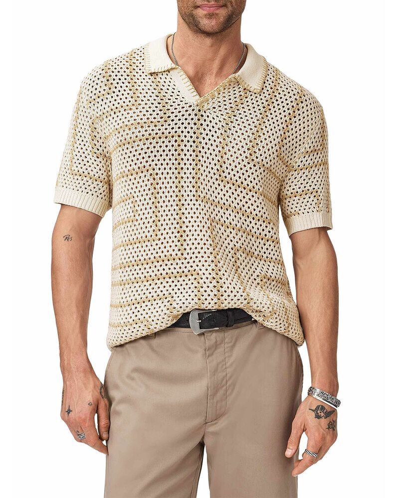 ジョンバルベイトス メンズ トップス ポロシャツ John Varvatos Lloyd Crochet Polo Shirt Ivory アイボリー 22,578円